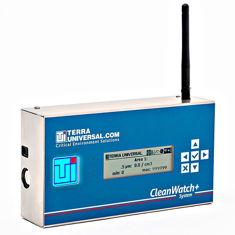 Monitors airborne particles and differential pressure in cleanroom zones  |  6607-14 displayed