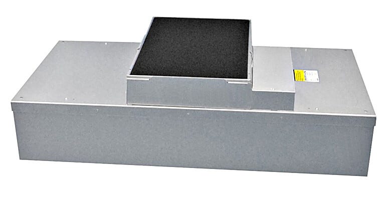 2' x 4' aluminum fan filter unit with HEPA filter and energy-efficient, smart EC motor with network connection for cleanrooms | 6601-24-H-EC-CF displayed