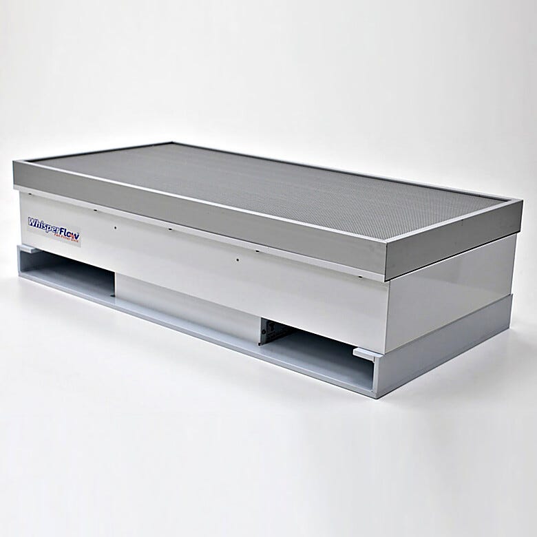 Reverse Flow Fan Filter Unit contains particulates generated in a hood or enclosed work space to allow cleanroom air release | 6601-24-HV displayed