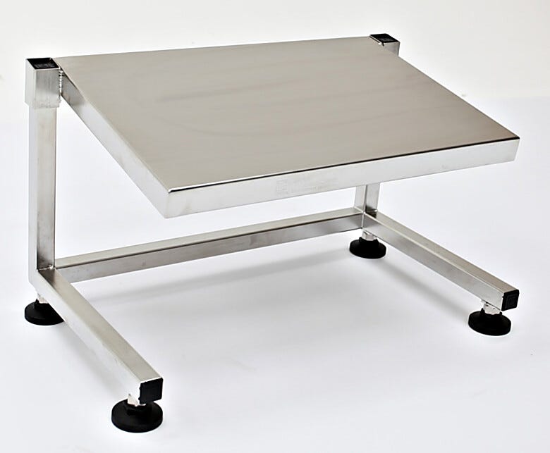 BioSafe® Foot Rest offers all-stainless-steel construction, height adjustability, and non-shedding leveling feet | 2803-90 displayed
