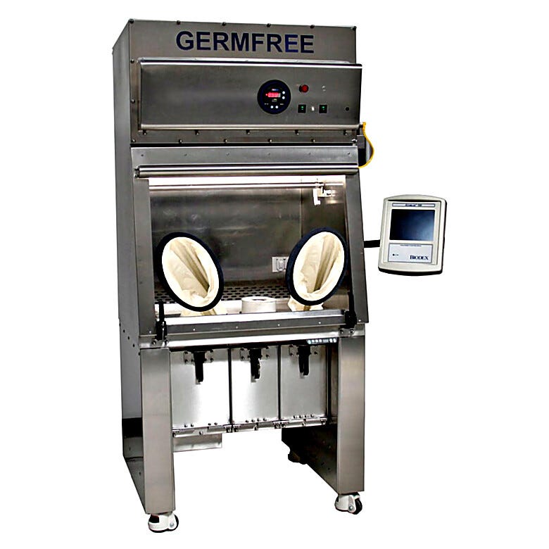 Germfree’s Radiopharmacy Compounding Aseptic Containment Isolators feature lead-shielding around the ISO 5 workspace  |  5607-22 displayed