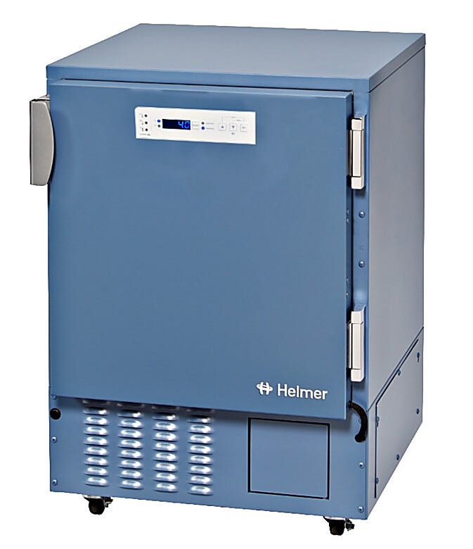 Energy-efficient HLR105-GX Lab ADA Undercounter Refrigerator by Helmer Scientific in 5.3 cu. ft. with Horizon controller | 6707-18A displayed