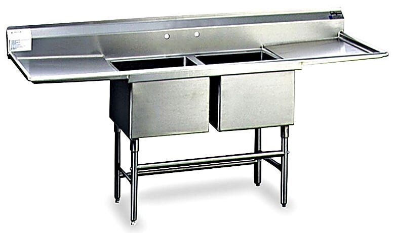 Two Compartment Stainless Steel Lab Sink  |  1373-24 displayed