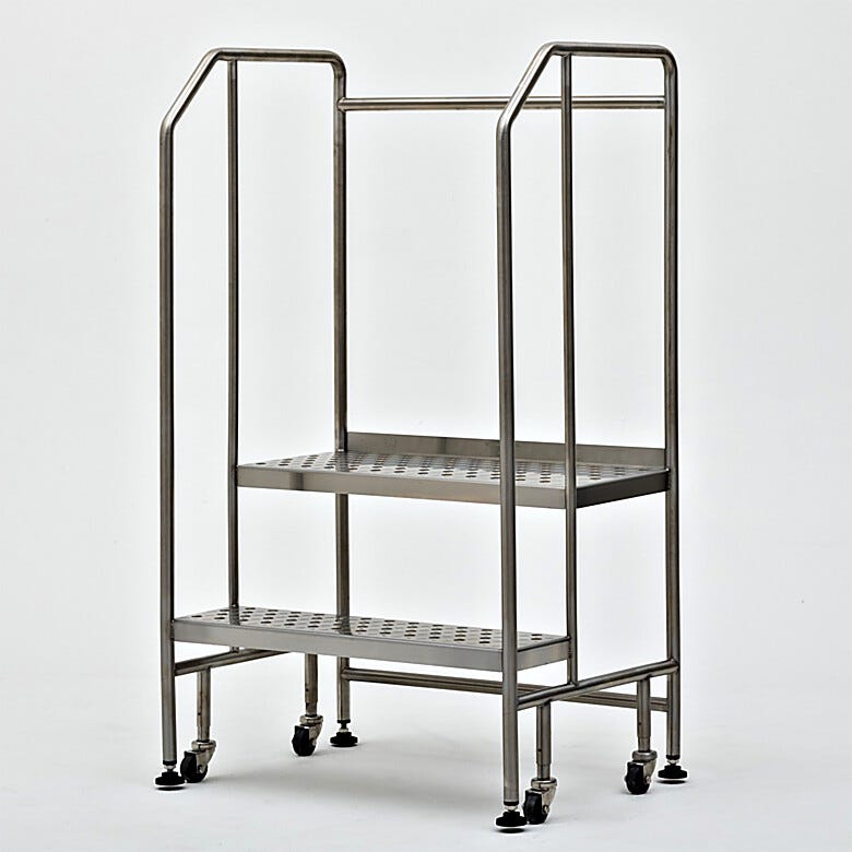 Stainless steel BioSafe® step ladders are ideal for hygenic environments | 2805-63B displayed
