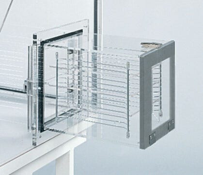 Pass-through air lock is available with optional wire racks and shelves | 1680-79C displayed