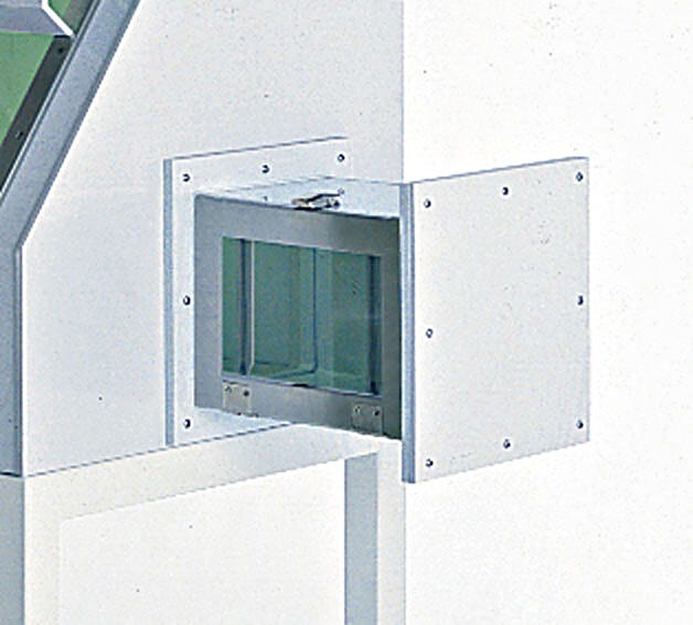 Universal air locks allow connection of multiple glove boxes in series (polypropylene model shown) | 1680-80B displayed