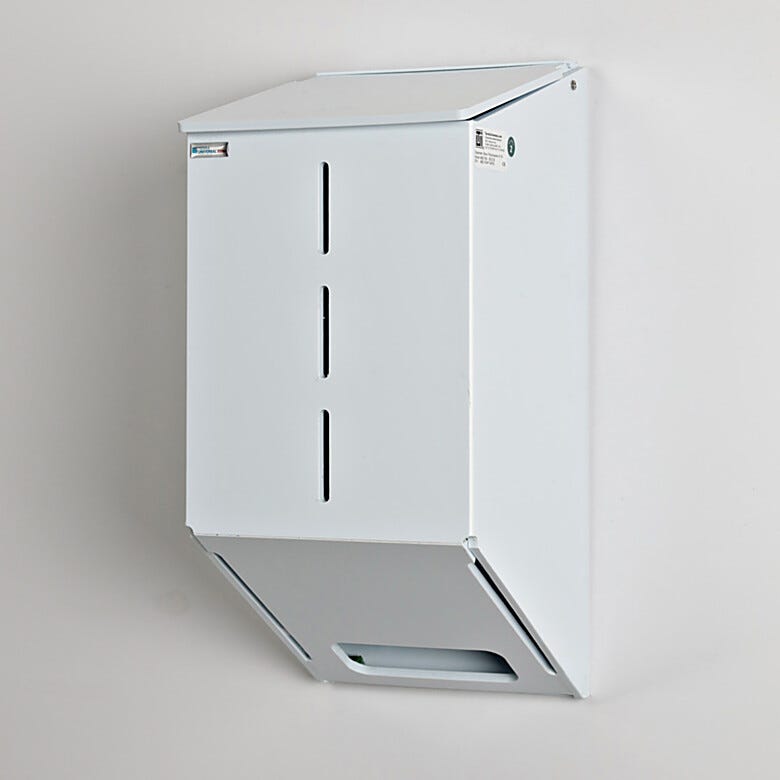Polypropylene glove dispenser with 1 compartment, wall mount capability and no catch basin, 8