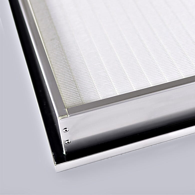 Room-side removable (RSR) ULPA filter with stainless steel frame. Allows filter to be quickly removed without dismantling FFU from the ceiling | 6601-28-RS displayed