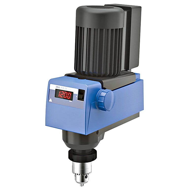 The RW 28 Digital Overhead Stirrer has an 80-liter capacity and two-stage motor | 6927-19 displayed