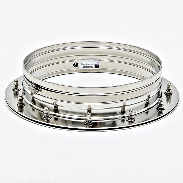 Exterior of 304 stainless steel glove port; 12