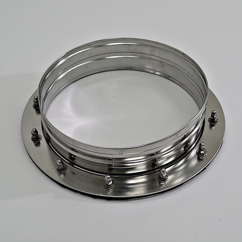 Exterior of 304 stainless steel glove port; 12