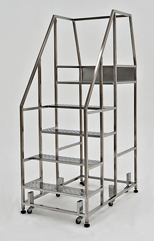 Five-step BioSafe step stairs with safety railing. | 2805-87 displayed