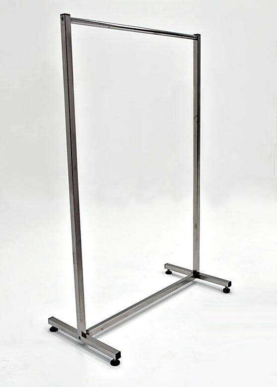 Stainless Steel Sliding Position ISO 5 Garment Storage Rack | 9230-00 displayed