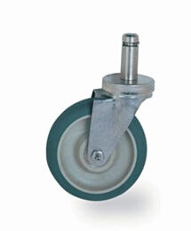 Metro Super Erecta Stem/Swivel Caster 304 Stainless Steel and Hi-Modulus Rubber 200 lbs 5