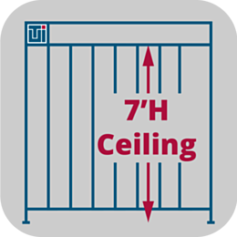 ValuLine® Cleanroom Height Adjustment, 7'H, Softwall