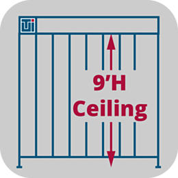 ValuLine® Cleanroom Height Adjustment, 9'H, Softwall