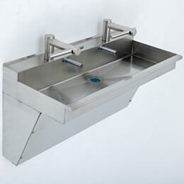 Wall-Mount Sink, BioSafe®, ADA Compliant, 2 Dyson Airblade Faucets, 304 or 316L SS, Stainless Steel Finish Faucets, 48