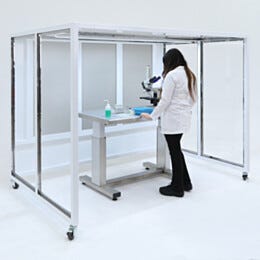 Hood; Hardwall Portable CleanBooth; Horizontal Airflow; 4 FFUs, ISO 7, Acrylic, 106
