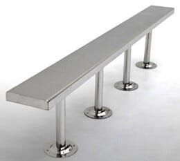 BioSafe® Gowning Bench; 304 Stainless Steel, Solid Top, 84