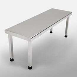 BioSafe® Gowning Bench; 304 Stainless Steel, Solid Top, 48