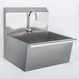 Wall-Mount Sink; BioSafe®, 1 Faucet, 304 or 316L SS, Chrome Finish Faucets, 24