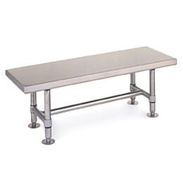 InterMetro Gowning Bench 304 Stainless Steel, Solid Top, 72