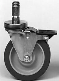 Metro Super Erecta Stem/Swivel Caster with Brake 304 Stainless Steel Hi-Modulus Rubber 5