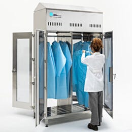 Double Sided Garment Cabinet; 120 V Filter/Blower; 304 SS, SDPVC Windows, 52