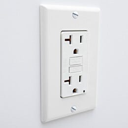 Duplex Power Outlet; GFCI-Type for Wet Processing Installed; 120VAC, 50/60Hz