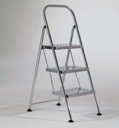 Step Stool; Diamond Plated, 3 Steps, Electropolished 304 or 316 SS, 18