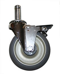 Metro MetroMax iQ Caster Stem/Swivel Brake Chrome-Plated Steel and Hi-Modulus Rubber 5