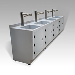 Hand Washer/Dryer; ValuLine®, Polypropylene, 4 Sinks, Dyson AirBlade®, 96