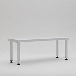 Gowning Bench; Powder-Coated Steel, Solid Top, 36