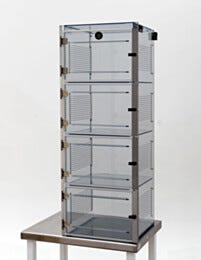 Desiccator; ValuLine® ES™, Static Dissipative PVC, 4 Chambers, 19.125