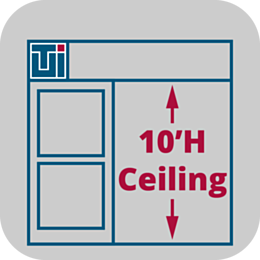 ValuLine® Cleanroom Height Adjustment, 10'H, Hardwall, Clear Acrylic Panels