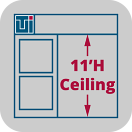 ValuLine® Cleanroom Height Adjustment, 11'H, Hardwall, Clear Acrylic Panels