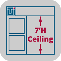 ValuLine® Cleanroom Height Adjustment, 7'H, Hardwall, Clear Acrylic Panels