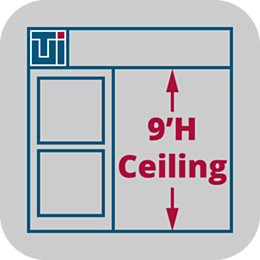ValuLine® Cleanroom Height Adjustment, 9'H, Hardwall, Clear Acrylic Panels