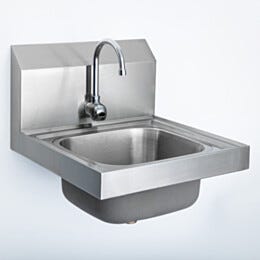 ValuLine® Wall-Mount Sink; USP 797, 304 Stainless Steel, Touchless, 16