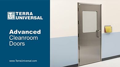 Video detailing Terra's ISO 5-6 manual swing and automatic sliding doors BioSafe Cleanroom Doors.