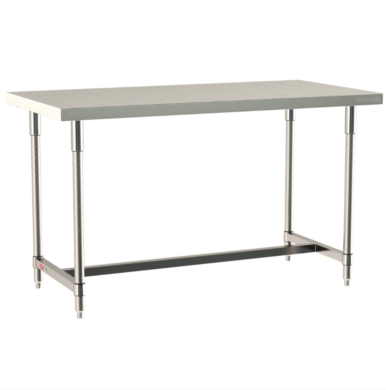 All 304 Stainless Steel TableWorx Work Tables with I-Frame by Metro for lab, electronics, pharma and general science applications; sizes and mobile options  |  1545-PP-02 displayed
