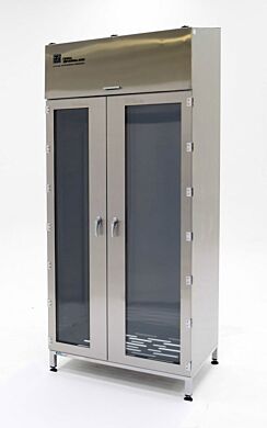 Stainless Steel Garment Cabinets with Acrylilc Window Doors  |  4205-76B-HD displayed