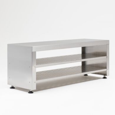 Free-Standing Gowning Benches with Integrated Bootie Rack