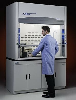 Shown: 5'Protector XStream Fume Hood from Labconco with optional base cabinets and epoxy work surface  |  1538-30 displayed