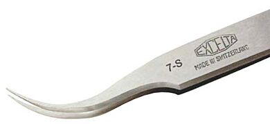 Curved tip high precision point tweezers  |  9302-68 displayed