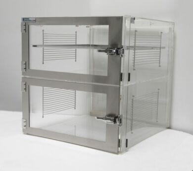 Adjust-a-shelf acrylic two chamber desiccator cabinet without flowmeter  |  3950-39D displayed