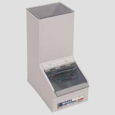 Polypropylene small-parts dispenser with one compartment and static-dissipative PVC lid  |  4952-06 displayed
