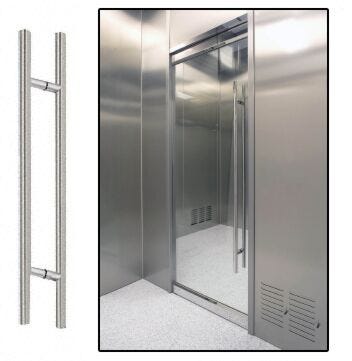 Brushed stainless steel pull handles provide a modern, showroom finish; additional sizes available from 24