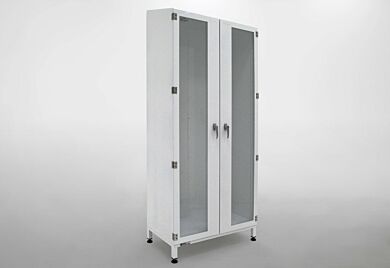 Short Garment Storage Cabinet with Acrylic Window Model Shown  |  4101-77B-HDS displayed