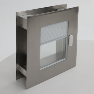 Flush mount cleanroom window with built in adjustable blinds and magnetic, detachable remote control  |  6603-56 displayed